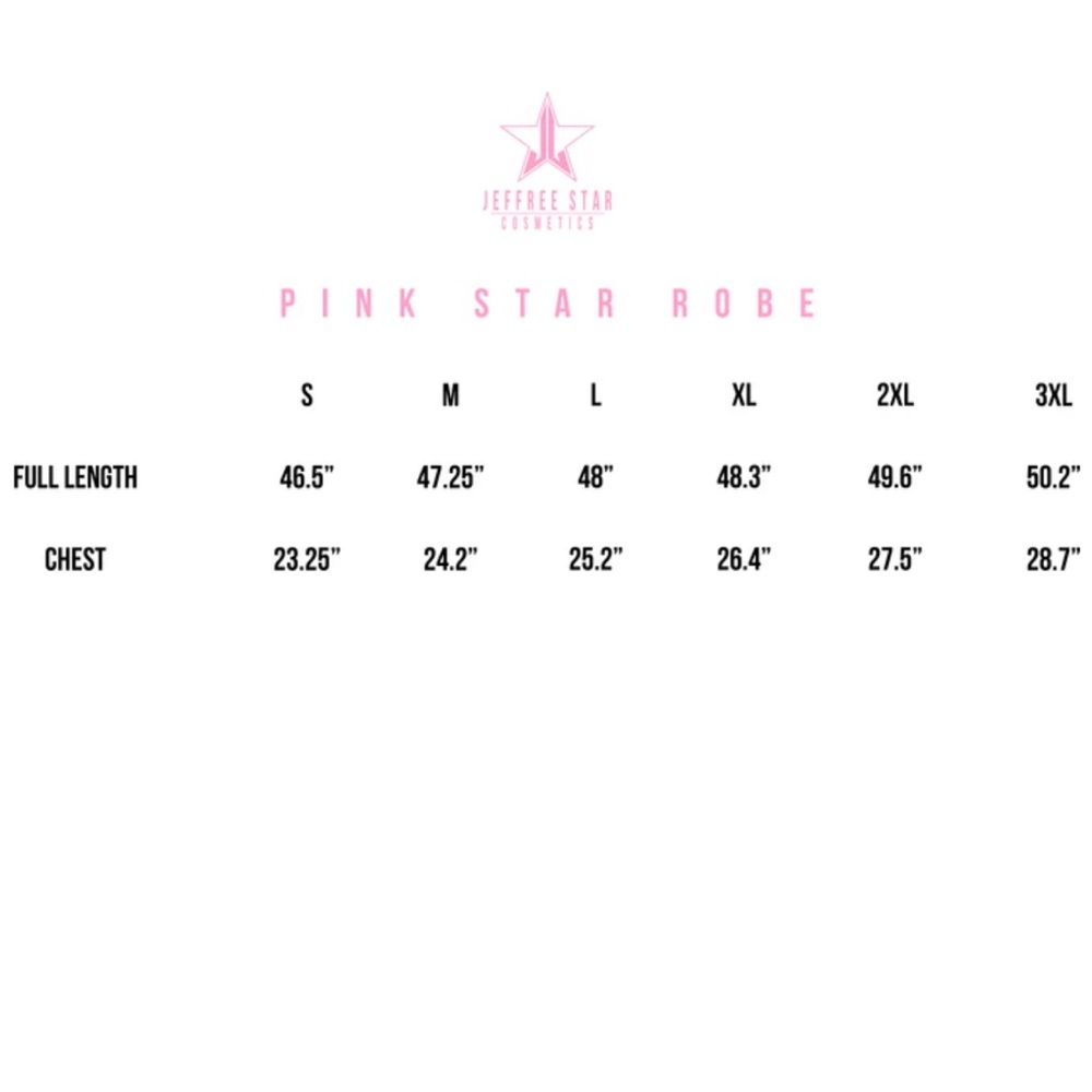 JEFFREE STAR Hot Pink Star Robe Hooded, Full length, embroidered, ultra soft - Picture 2 of 2